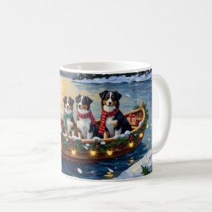 Australischer Schäferhund Weihnachtsboot Urlaub Kaffeetasse