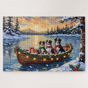 Australischer Schäferhund Weihnachtsboot Urlaub Puzzle