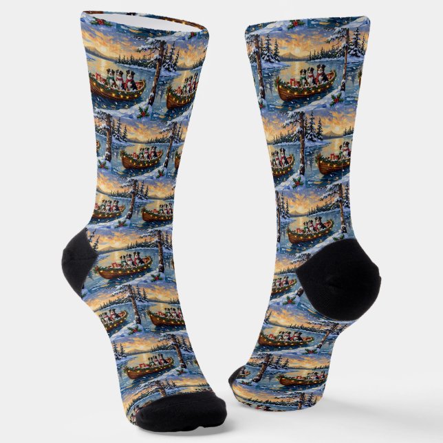Australischer Schäferhund Weihnachtsboot Urlaub Socken (Gewinkelt)
