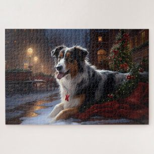 Australischer Schäferhund Weihnachtsfestzeit Puzzle