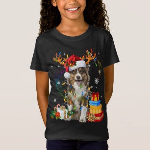Australischer Schäferhund Weihnachtshund Reindeer T-Shirt