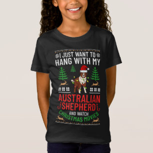 Australischer Schäferhund Weihnachtshunde Welpen W T-Shirt