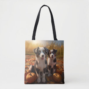 Australischer Schäferhund-Welpe Herbstfreude Kürbi
