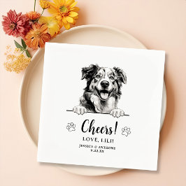 Australischer Schäferhund Zeichne Personalisiert C Serviette