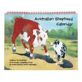 Australischer Schäferhund zwei Seiten großer Kalen Kalender