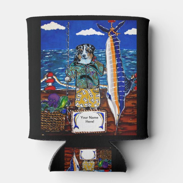 Australischer Schepherd Marlin Fishing Dosenkühler (Rückseite)