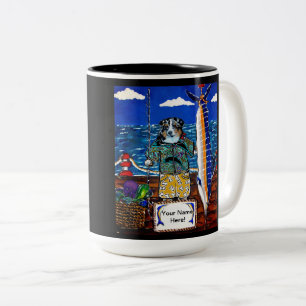 Australischer Schepherd Marlin Fishing Zweifarbige Tasse