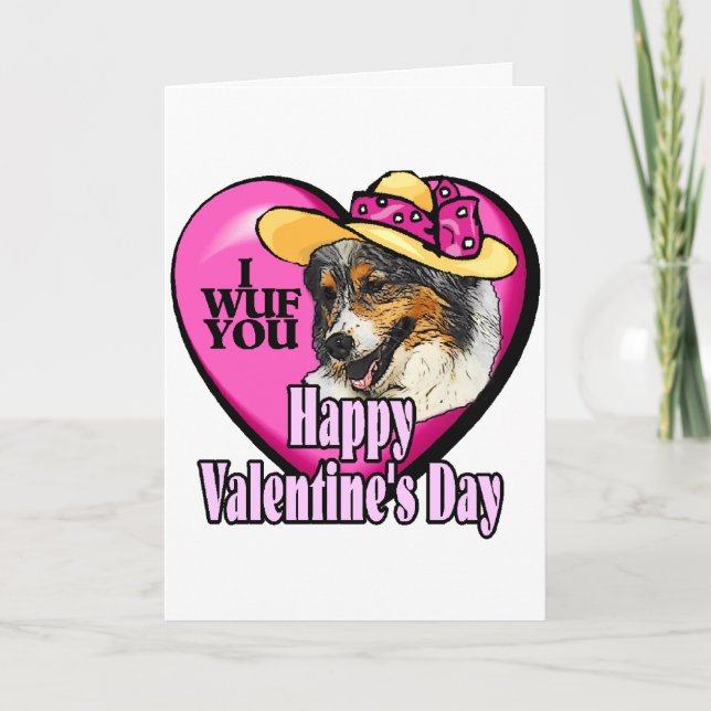 Australischer Schepherd Valentinstag Gifts Feiertagskarte (Vorderseite)