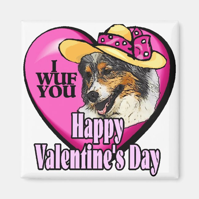 Australischer Schepherd Valentinstag Gifts Magnet (Vorne)