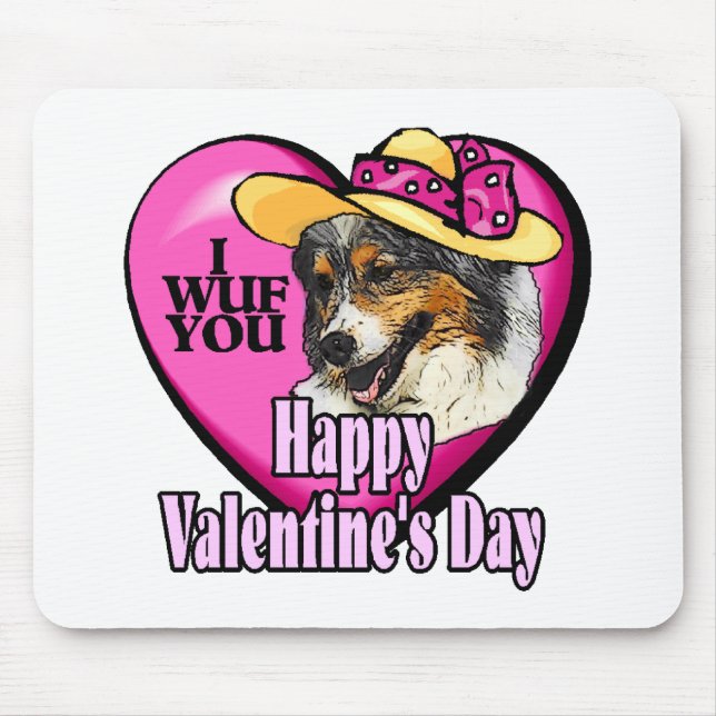 Australischer Schepherd Valentinstag Gifts Mousepad (Vorne)
