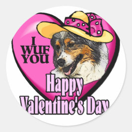 Australischer Schepherd Valentinstag Gifts Runder Aufkleber