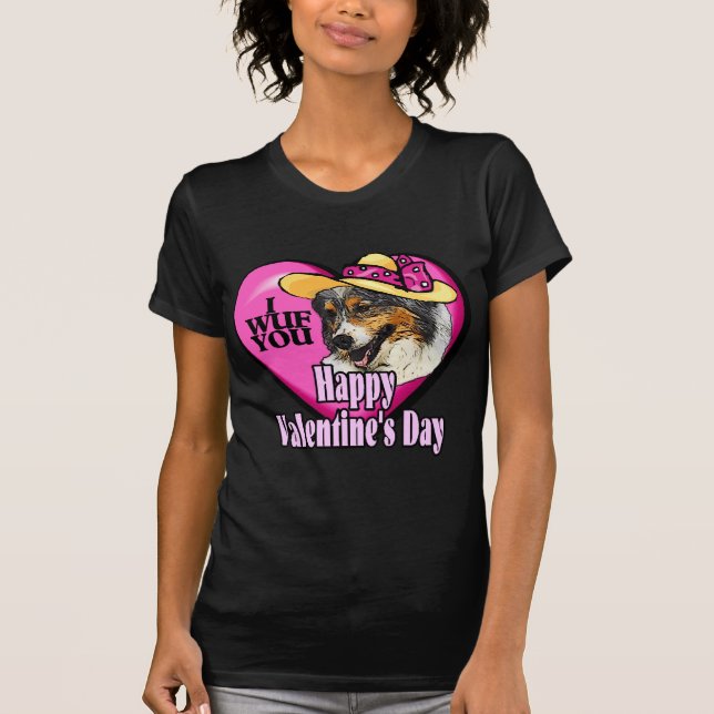Australischer Schepherd Valentinstag Gifts T-Shirt (Vorderseite)