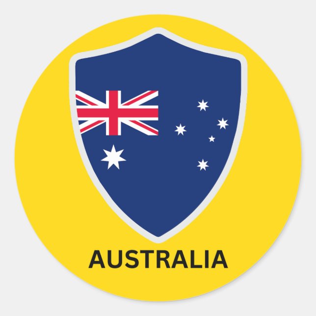 Australischer Schild Runder Aufkleber (Vorderseite)