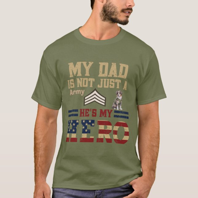 Australischer Shepherd Army Sergeant Vater T-Shirt (Vorderseite)