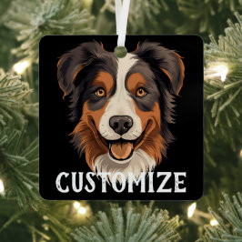 Australischer Shepherd Dog Individuelle Name Perso Ornament Aus Metall