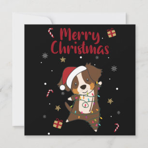Australischer Shepherd Frohe Weihnachts Winter Inv Einladung