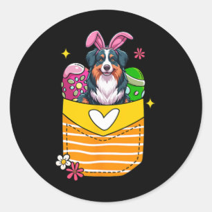 Australischer Shepherd-Hase Ostern Schokoladeneier Runder Aufkleber