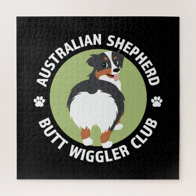 Australischer Shepherd Hintern Wiggler Club Puzzle (Vertikal)