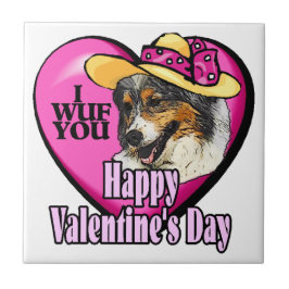 Australischer Shepherd-Valentinstag Fliese