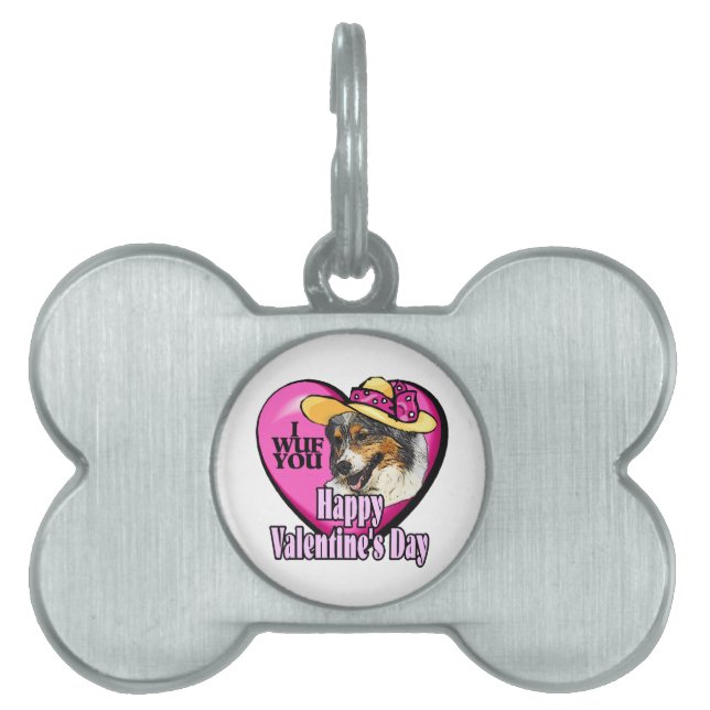 Australischer Shepherd-Valentinstag Tiermarke (Vorderseite)