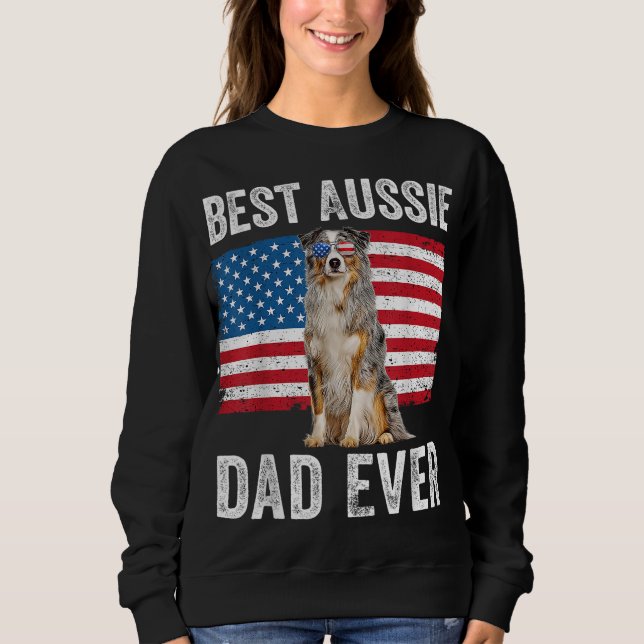 Australischer Shepherd Vater American Flag Dog Lov Sweatshirt (Vorderseite)