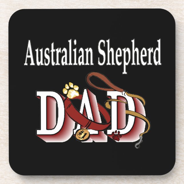 Australischer Shepherd-Vater Getränkeuntersetzer (Vorderseite)