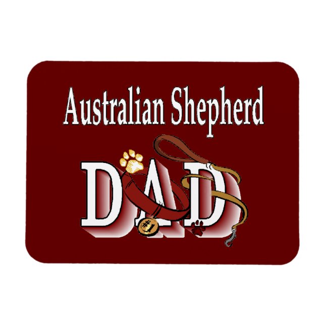 Australischer Shepherd-Vater Magnet (Horizontal)