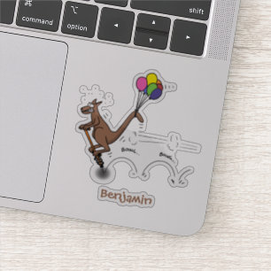 Australischer Spaß Kangaroo Cartoon Illustration Aufkleber