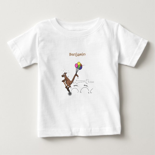 Australischer Spaß Kangaroo Cartoon Illustration Baby T-shirt (Vorderseite)