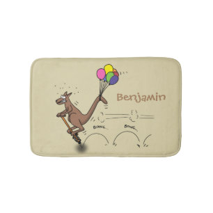 Australischer Spaß Kangaroo Cartoon Illustration Badematte