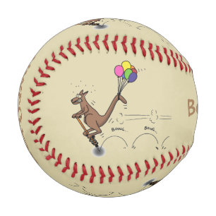 Australischer Spaß Kangaroo Cartoon Illustration Baseball