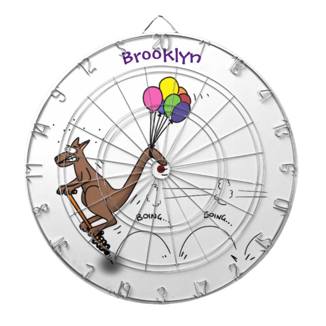 Australischer Spaß Kangaroo Cartoon Illustration Dartscheibe (vorne)