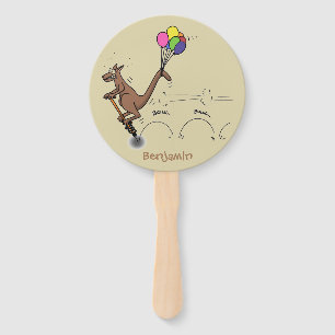 Australischer Spaß Kangaroo Cartoon Illustration Fächer