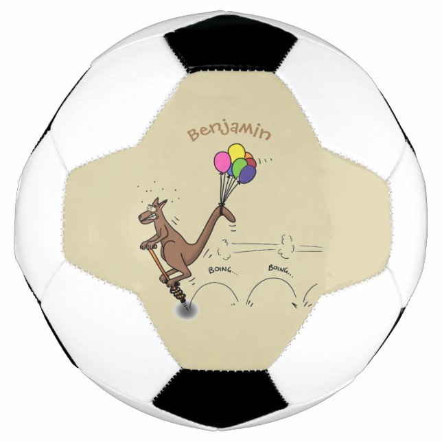 Australischer Spaß Kangaroo Cartoon Illustration Fußball (Vorderseite)