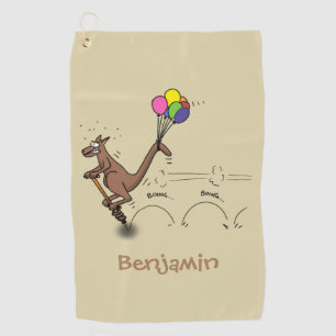 Australischer Spaß Kangaroo Cartoon Illustration Golfhandtuch