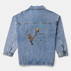 Australischer Spaß Kangaroo Cartoon Illustration Jeansjacke