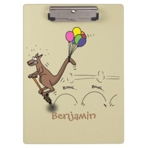 Australischer Spaß Kangaroo Cartoon Illustration Klemmbrett