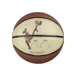 Australischer Spaß Kangaroo Cartoon Illustration Mini Basketball