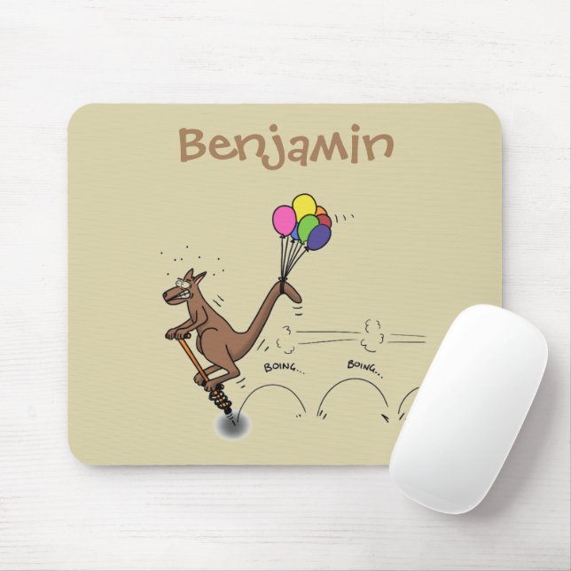 Australischer Spaß Kangaroo Cartoon Illustration Mousepad (Mit Mouse)