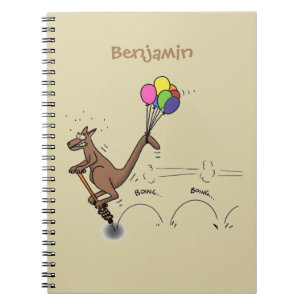 Australischer Spaß Kangaroo Cartoon Illustration Notizblock