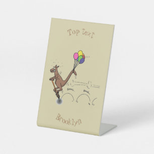 Australischer Spaß Kangaroo Cartoon Illustration Sockelschild