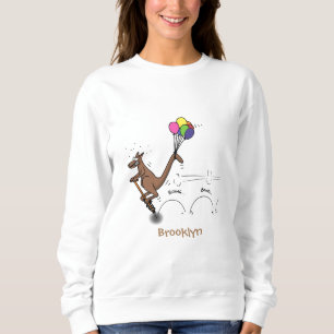 Australischer Spaß Kangaroo Cartoon Illustration Sweatshirt