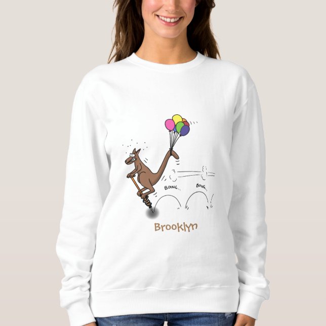 Australischer Spaß Kangaroo Cartoon Illustration Sweatshirt (Vorderseite)