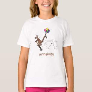Australischer Spaß Kangaroo Cartoon Illustration T-Shirt