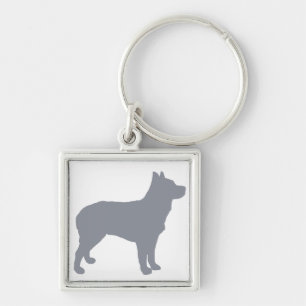 australischer Stumpy Schwanz Rind-Hund silo blue.p Schlüsselanhänger
