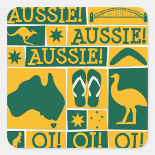 Australischer Tag Quadratischer Aufkleber