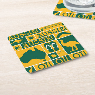 Australischer Tag Rechteckiger Pappuntersetzer