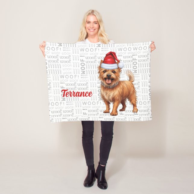 Australischer Terrier Dog mit Namen Weihnachtsfeie Fleecedecke (Beispiel)