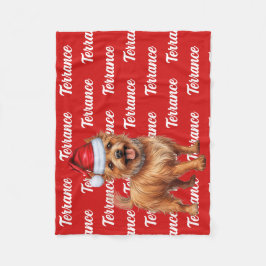 Australischer Terrier Dog Name Gemustert Weihnacht Fleecedecke