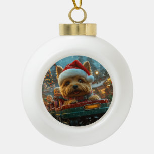 Australischer Terrier Dog Roller Untersetzer Weihn Keramik Kugel-Ornament